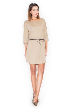 Rochie de zi model 50906 Katrus , bej, L Rochie de zi model 50906 Katrus , bej, L
