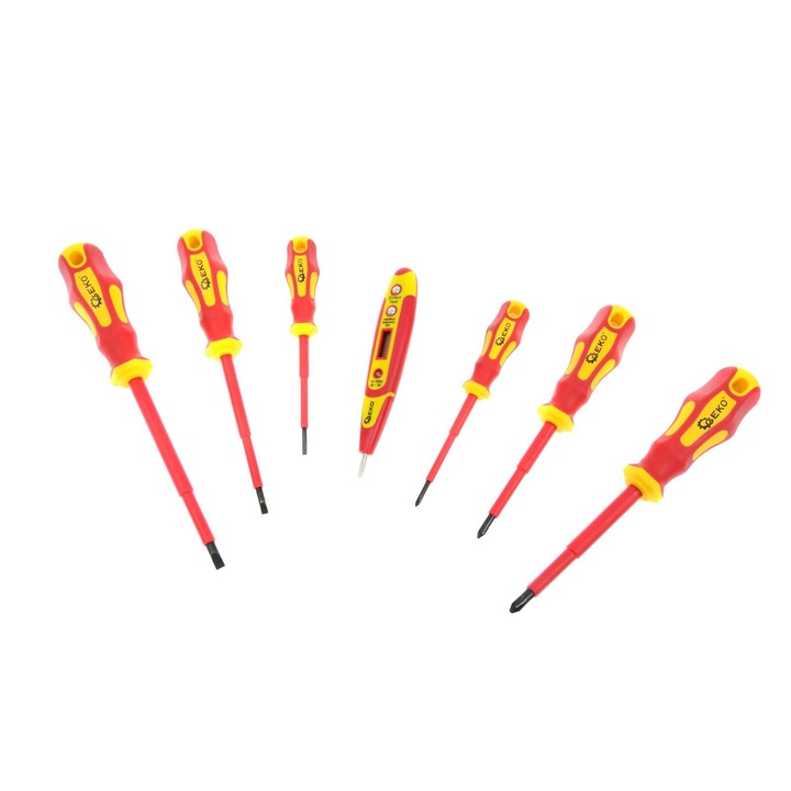 Geko G30626 6 db-os 1000 V-os Csavarhúzó + Digitális Feszültségmérő