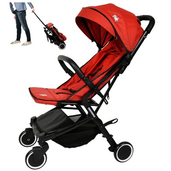 Carucior sport usor X-3 U-Rock Rosu 175 grade inclinare deplasabil ca troler in varianta pliata Carucior sport usor X-3 U-Rock Rosu 175 grade inclinare deplasabil ca troler in varianta pliata