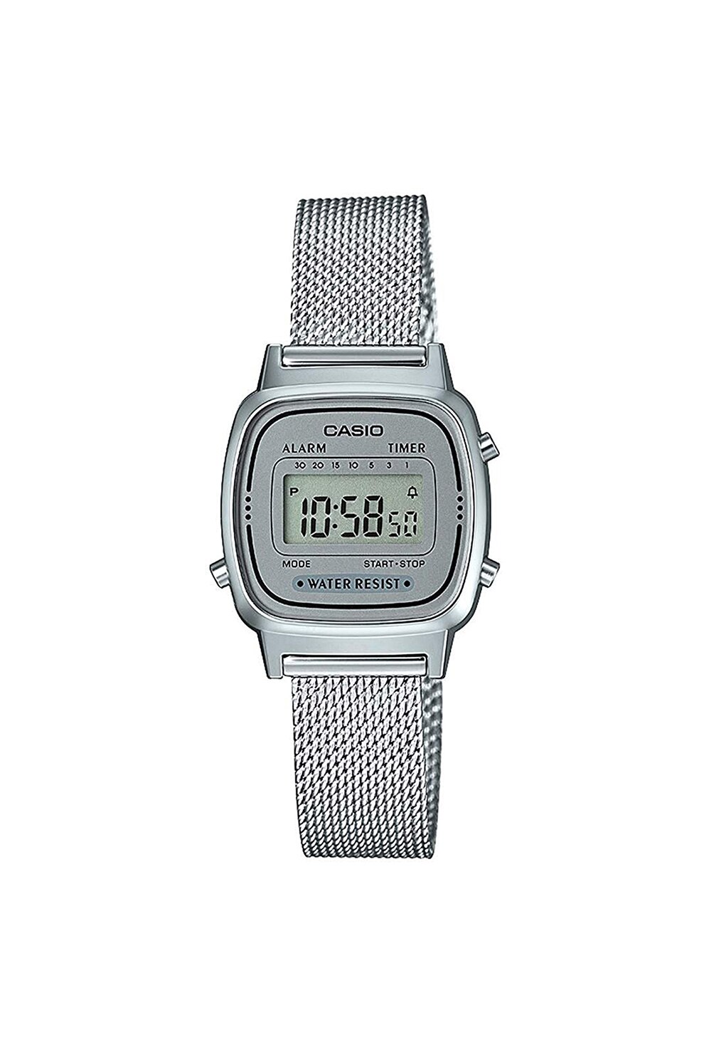 Casio, Ceas cronograf cu bratara cu aspect de plasa, Argintiu
