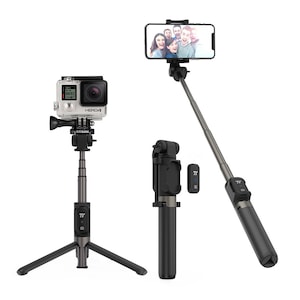 3 in 1 Trepied , Selfie Stick cu Telecomanda Bluetooth , prindere smartphone / camera digitala / camera actiune / GoPro