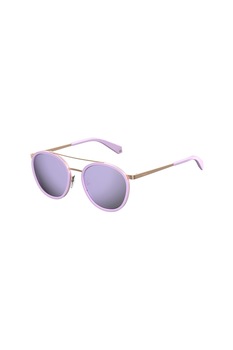 Polaroid, Ochelari de soare rotunzi unisex cu lentile ultrapolarizate, Roz orhidee/Auriu, 53-20-145 Standard Polaroid, Ochelari de soare rotunzi unisex cu lentile ultrapolarizate, Roz orhidee/Auriu, 53-20-145 Standard