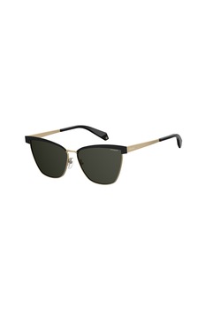 Polaroid, Ochelari de soare cat-eye cu lentile ultrapolarizate, Negru/Auriu, 60-13-150 Standard Polaroid, Ochelari de soare cat-eye cu lentile ultrapolarizate, Negru/Auriu, 60-13-150 Standard