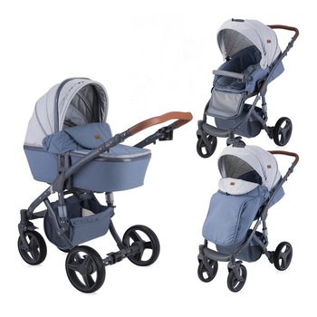 Carucior 2 in 1 Lorelli Premium Rimini, Gri/Albastru Carucior 2 in 1 Lorelli Premium Rimini, Gri/Albastru