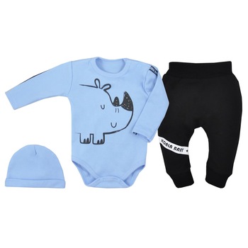 Compleu 3 piese baieti Koala Cartoon 07-587A, Albastru Compleu 3 piese baieti Koala Cartoon 07-587A, Albastru