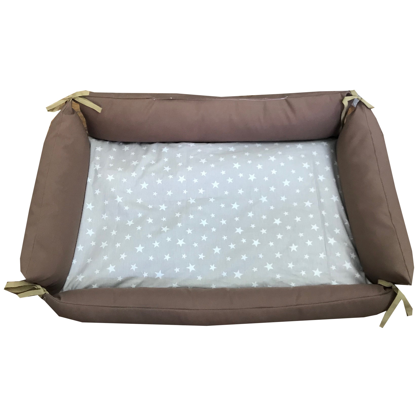 Culcus multifunctional impermeabil cu saltea pentru caini si pisici Deseda marime M Stelute pe gri