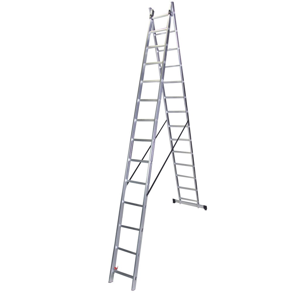 Scara dubla aluminiu, 2×17 trepte, 467 cm STR217