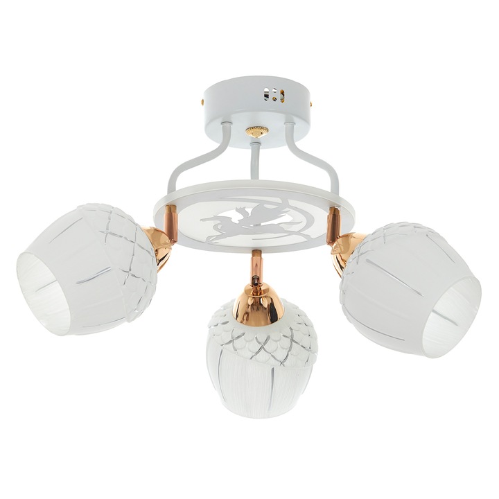 Lustra EL 1758/3 CH, Alb, 2x40w