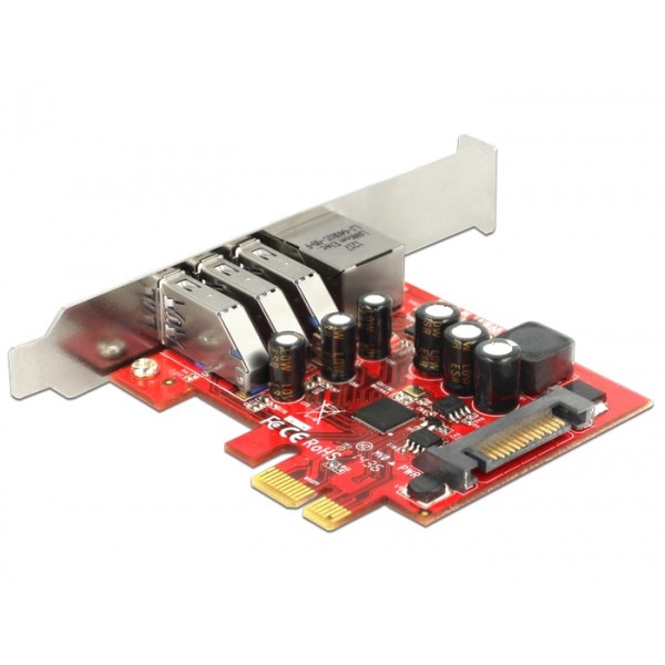 Pci Express 3 x Usb 3.0 + 1 x Gigabit lan, Delock 89382