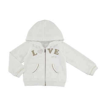 Hanorac cu gluga Mayoral cu aplicatii sclipici si strasuri pentru fetita, Alb Hanorac cu gluga Mayoral cu aplicatii sclipici si strasuri pentru fetita, Alb