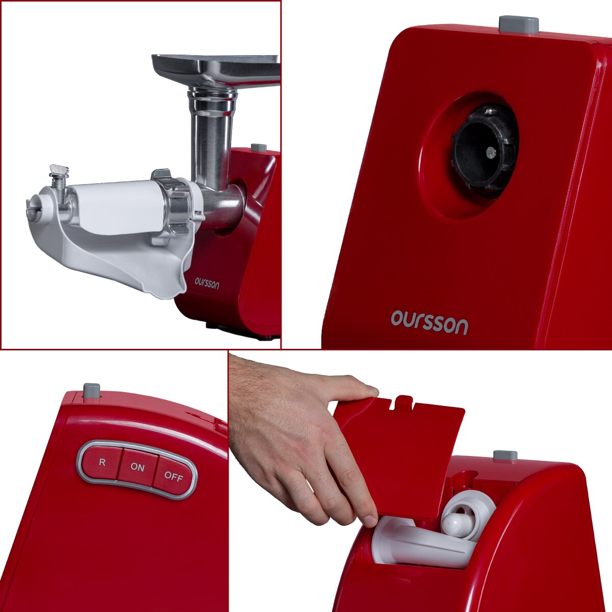 Oursson MG5530/RD Premium Електрическа месомелачка с неръждаема стомана ...