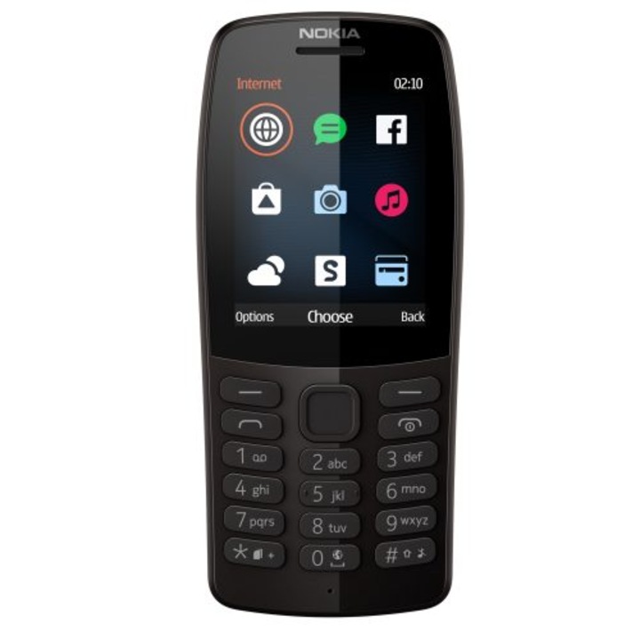 Telefon mobil Nokia 210, Dual SIM, 2019, Black