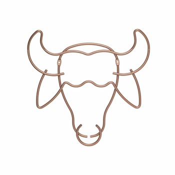 Cuier de perete finisaj cupru in forma de taur Cuier de perete finisaj cupru in forma de taur