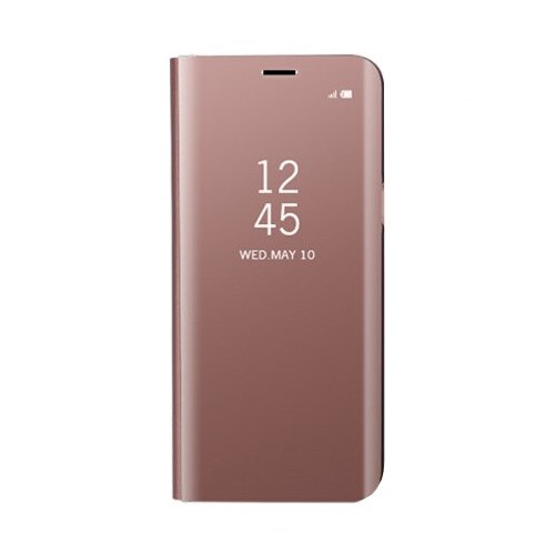 Husa Flip Cu Stand Samsung Galaxy S7 Edge G935 Tip Oglinda Roz Aurie