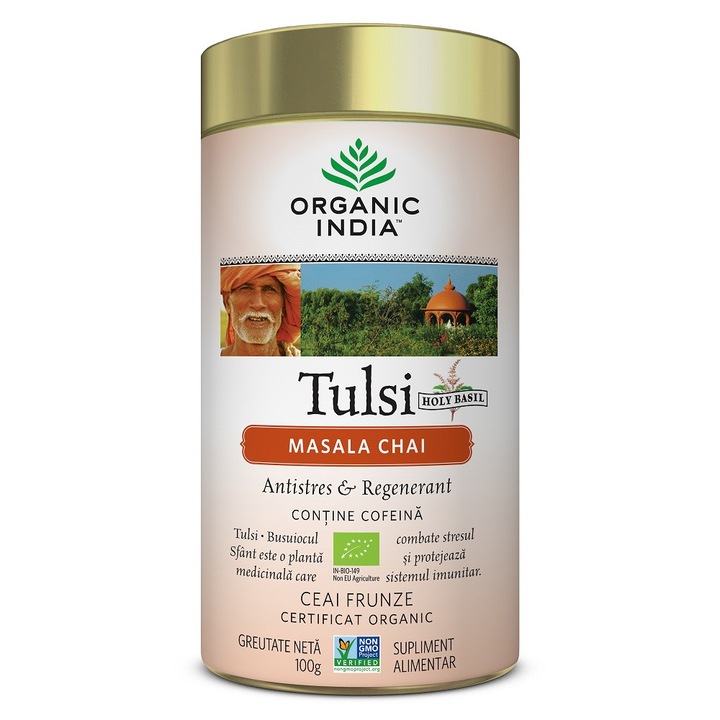 Ceai Tulsi Masala Chai Relaxant si Regenerant 100g Organic India