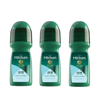 Pachet 3XDeodorant roll-on Mitchum Men Clean Control 100 ml Pachet 3XDeodorant roll-on Mitchum Men Clean Control 100 ml