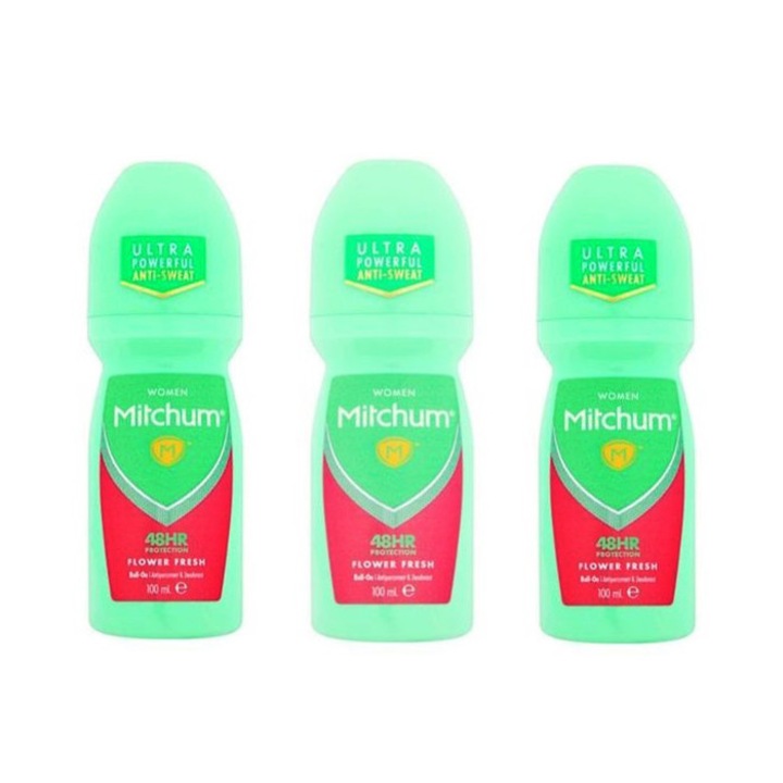 Pachet 3XDeodorant roll-on Mitchum Women Flower Fresh 100 ml