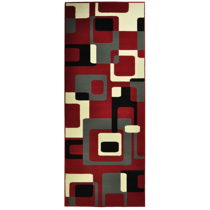 Covor Modern & Geometric Hamla, Rosu, 160x230, C02-471005