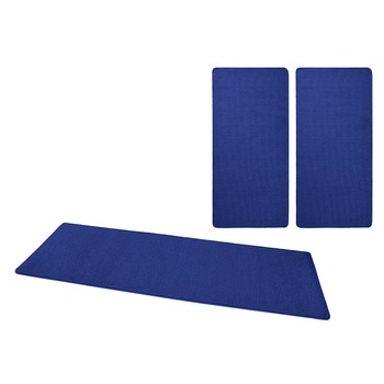 Set 3 Covoare Unicolor Fancy, Albastru, 67x140/250, C461-470917 Set 3 Covoare Unicolor Fancy, Albastru, 67x140/250, C461-470917