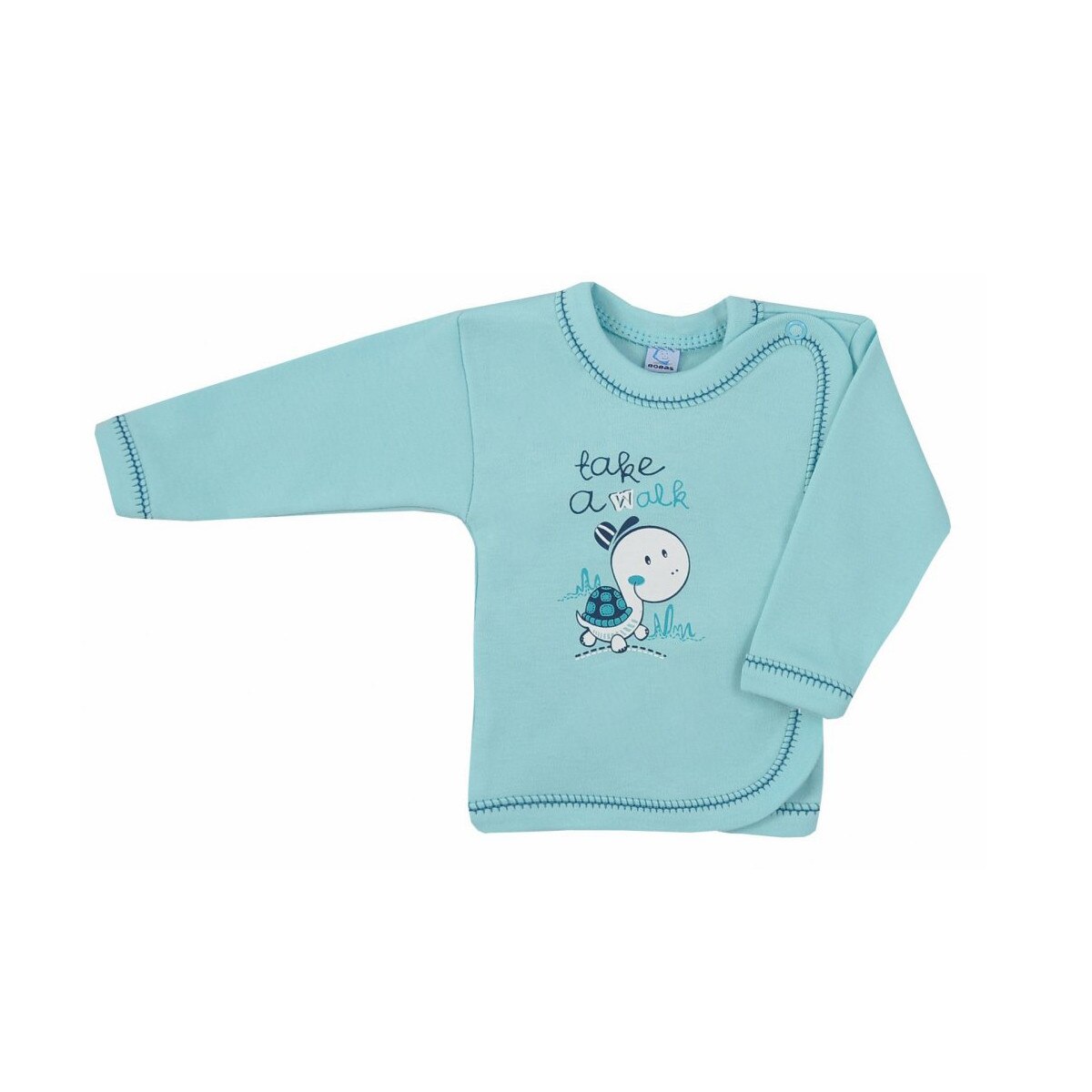 Bluza cu maneca lunga pentru baieti Koala Zolwik 2666T, Turcoaz, 68 cm