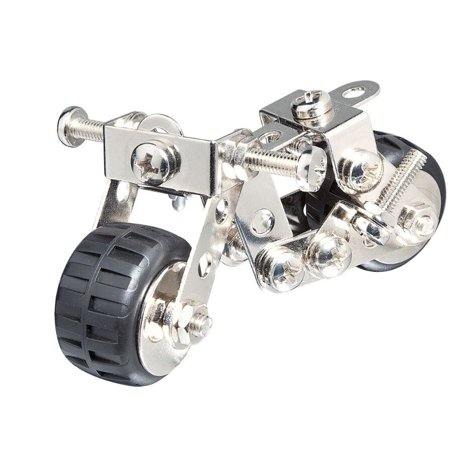 Set de constructie Eitech Motocicleta, 75 de piese, +6 ani, gri, MGC