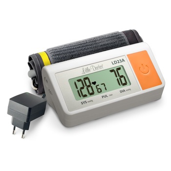 Tensiometru electronic de brat Little Doctor LD 23 A, alimentator inclus, Afisaj LCD, Algoritm Fuzzy, Un singur buton de operare, Validat BHS, Alb Tensiometru electronic de brat Little Doctor LD 23 A, alimentator inclus, Afisaj LCD, Algoritm Fuzzy, Un singur buton de operare, Validat BHS, Alb