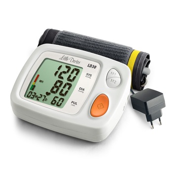 Tensiometru electronic de brat Little Doctor LD 30, Validat clinic BHS, adaptor inclus, Afisaj LCD, Memorare 60 de valori, Algoritm Fuzzy, Detectare Aritmie, Clasificare OMS, Afisare data si ora, Tensiometru electronic de brat Little Doctor LD 30, Validat clinic BHS, adaptor inclus, Afisaj LCD, Memorare 60 de valori, Algoritm Fuzzy, Detectare Aritmie, Clasificare OMS, Afisare data si ora,