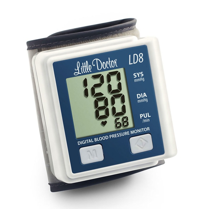 Little Doctor LD 8 elektronikus csukló vérnyomásmérő, LCD kijelző