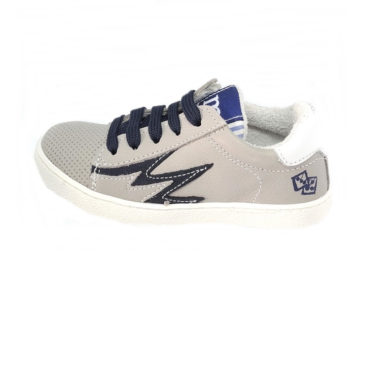 Tenisi casual Melania din piele naturala foarte moale si flexibila, gri, marimea 25