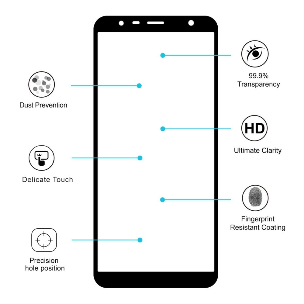 Folie de protectie Full Glue Sticla securizata pentru Samsung Galaxy J4 Plus 2018, Negru