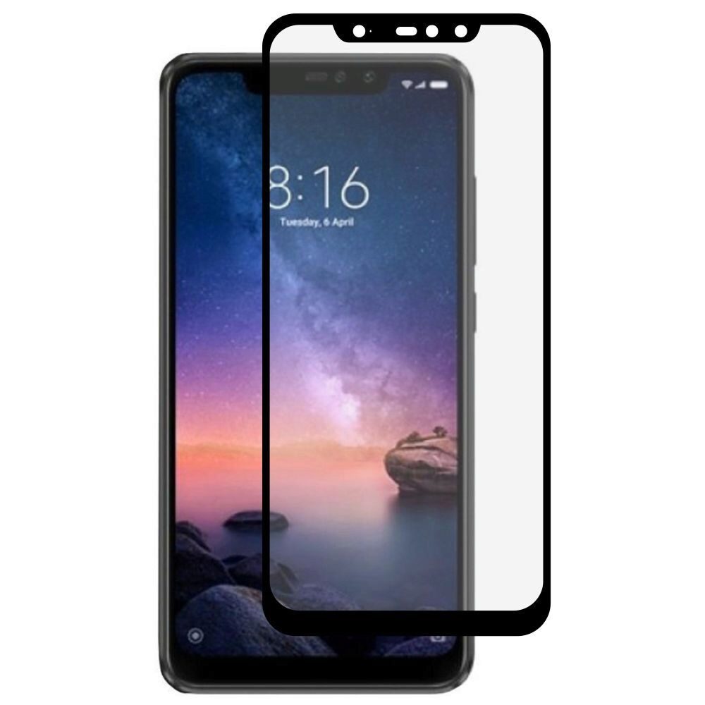 Folie Protectie Sticla Flexibila 3MK Max pentru Xiaomi Note 6 Pro, Full Cover, Full Glue, 7H, 0.3 mm, Negru