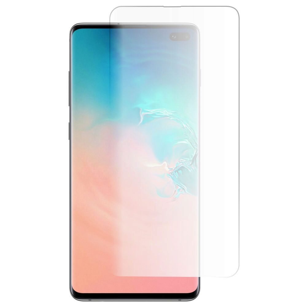 Folie Sticla Curbata BlueStar (aplicare UV) pentru Samsung Galaxy S10+ Plus (SM-G975), 9H, Transparenta