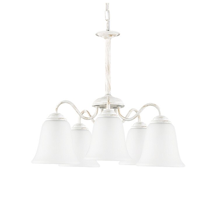 Lustra 5xE27 alb antic-sticla opal Fabiola Rabalux 7261