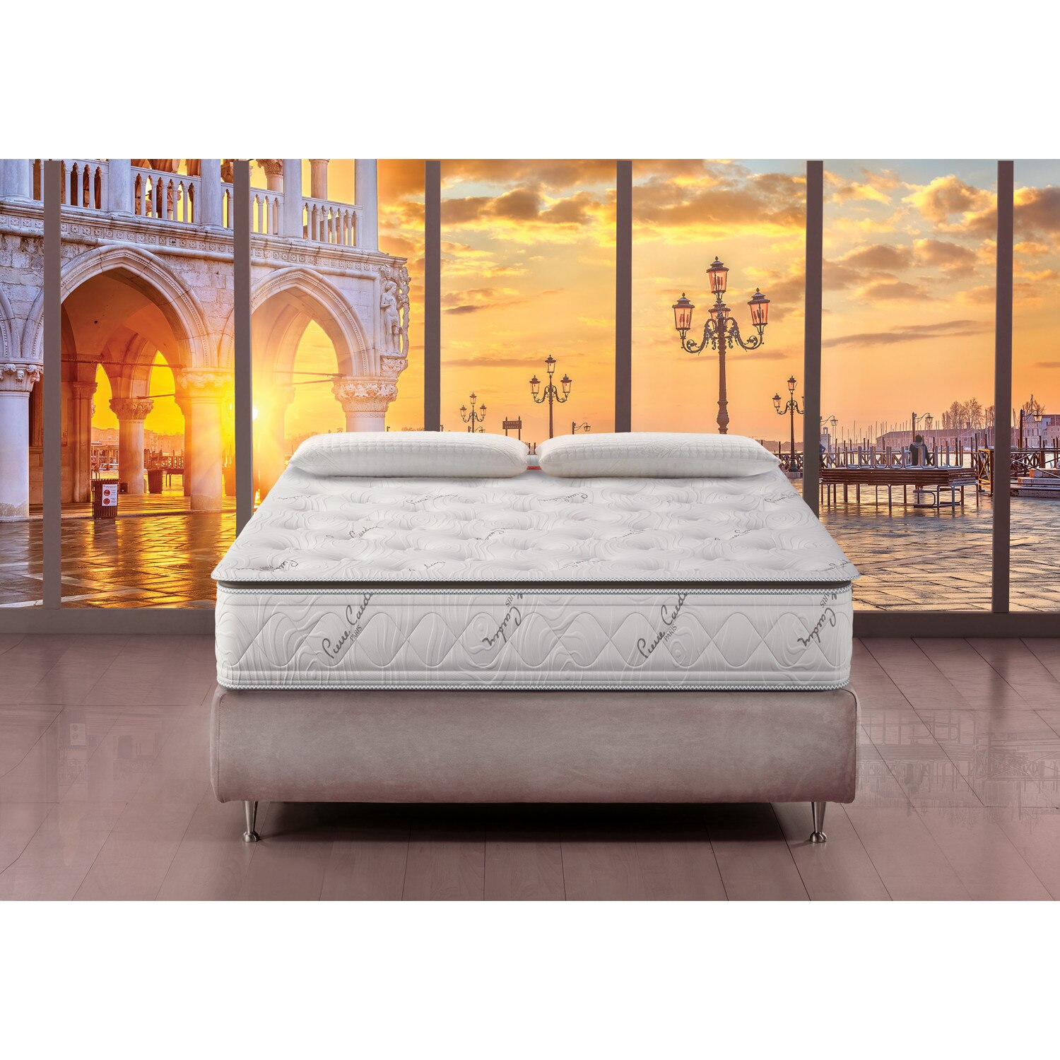 Saltea ortopedica, PIERRE CARDIN Figaro, 180x200x26cm, Spuma poliuretanica cu memorie, reversibila, antibacteriana, Fermitate Medie