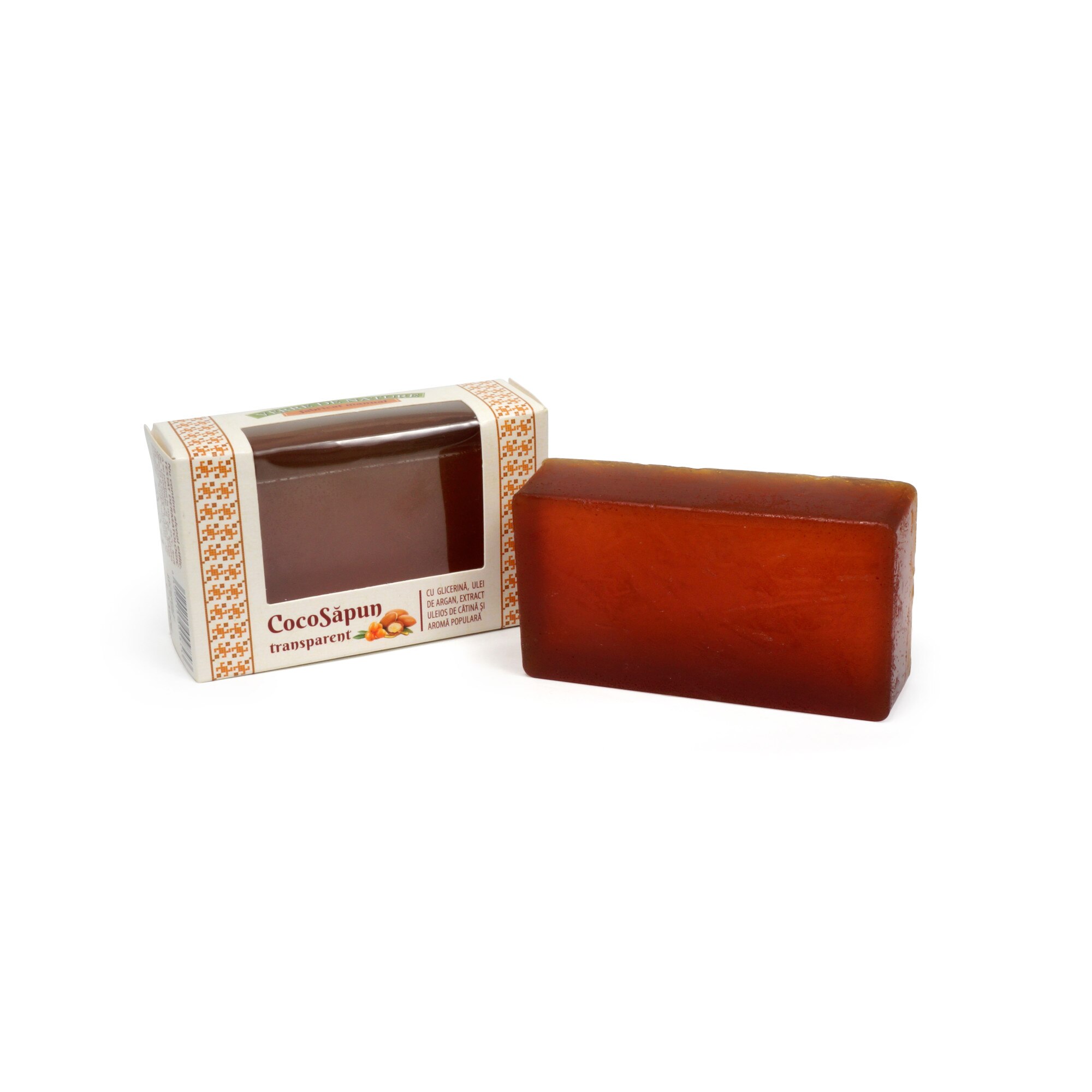 CocoSapun transparent cu argan, extract de catina si aroma populara 100 g