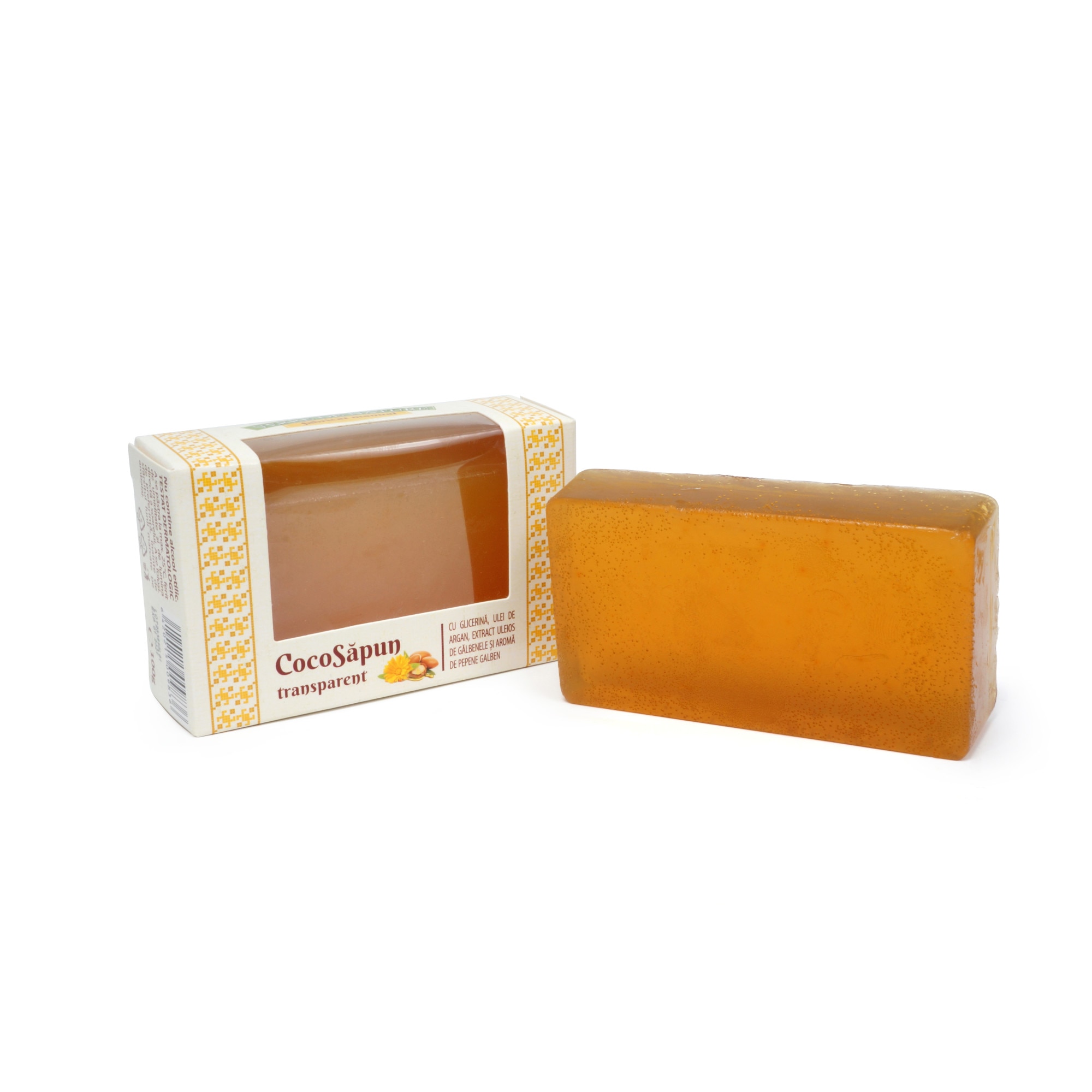 CocoSapun transparent cu argan, galbenele si aroma de pepene galben 100 g