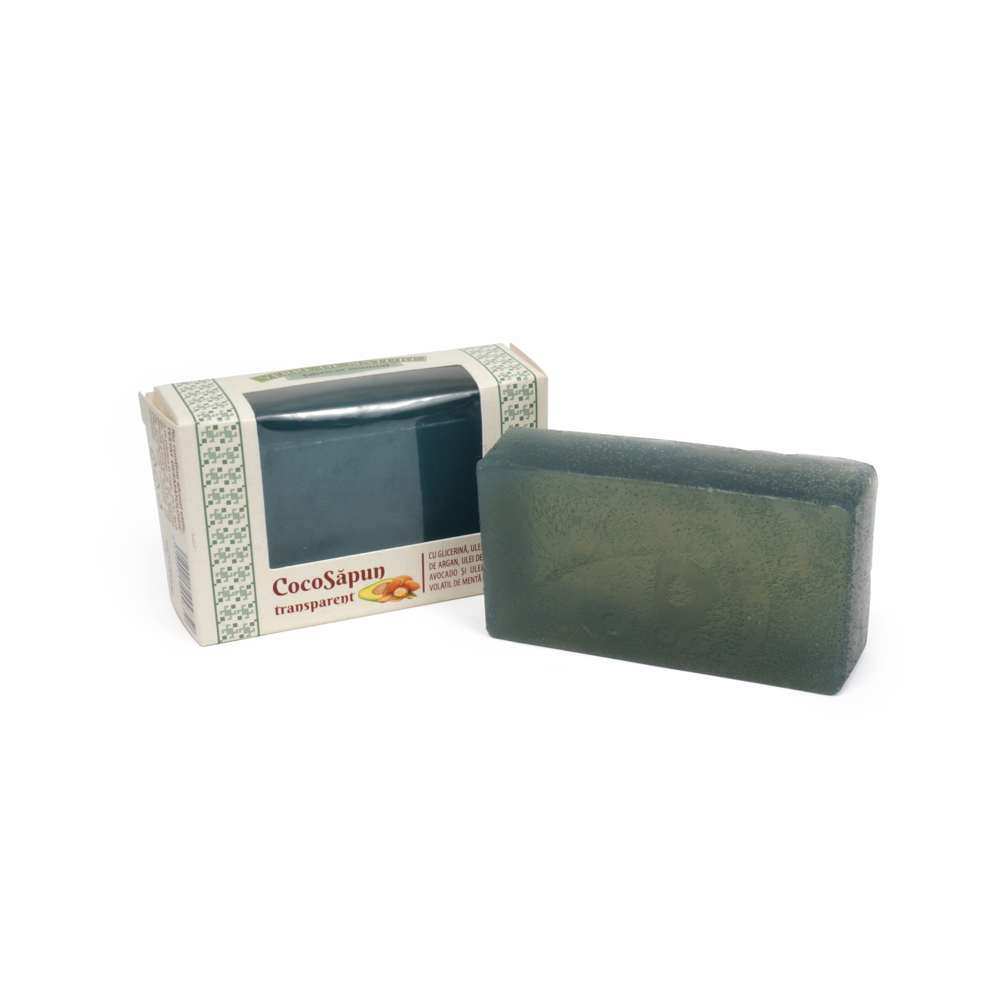 CocoSapun transparent cu argan, avocado si ulei volatil de menta 100 g