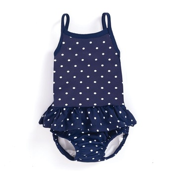 Costum de Baie Bubble Navy White Dots, Fete, Bleumarin, Jojo Maman Bebe Costum de Baie Bubble Navy White Dots, Fete, Bleumarin, Jojo Maman Bebe