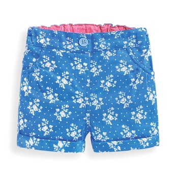Pantaloni Scurti Twill Cornflower, Fete, Albastru/Alb, Jojo Maman Bebe Pantaloni Scurti Twill Cornflower, Fete, Albastru/Alb, Jojo Maman Bebe