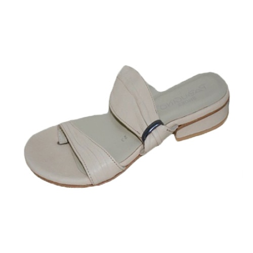 Papuci rafinati de dama, din piele naturala, design simplist, D&J Exclusive, Alb, 38