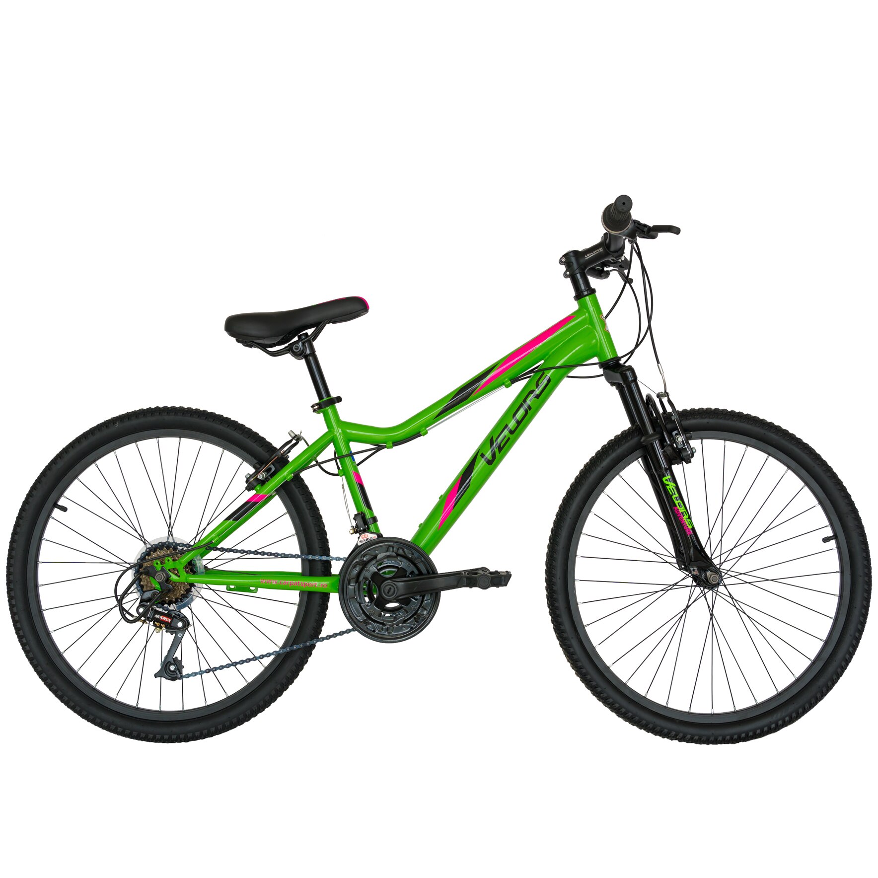 Велосипед Velors MTB 24" V2451A, Зелен/Черен - eMAG.bg