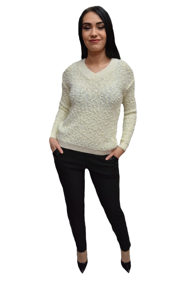 Pantaloni negri,croi tip pana,dispune de textura elastica,D&J Exclusive, Negru