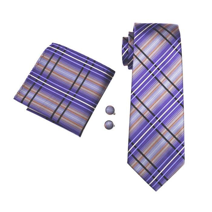 Set cravata + batista + butoni matase naturala model mov 457