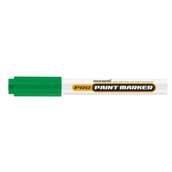 Marker cu vopsea Monami Pro Paint varf rotund de 2mm verde