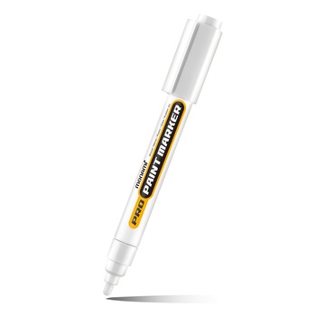 Marker cu vopsea Monami Pro Paint varf rotund de 2mm alb Marker cu vopsea Monami Pro Paint varf rotund de 2mm alb