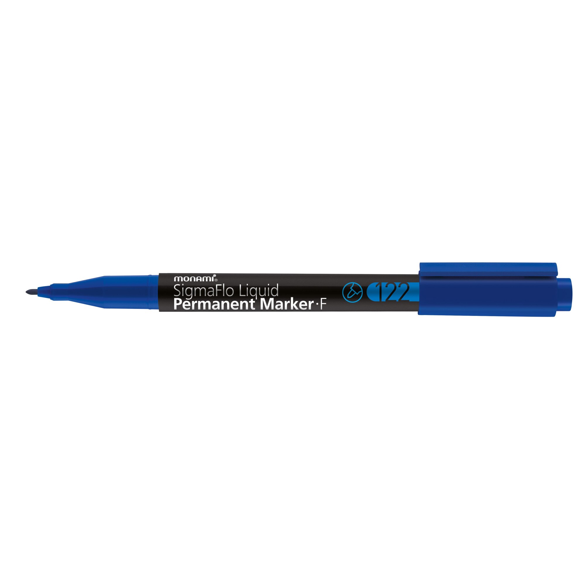 Marker permanent Monami SigmaFlo varf rotund de 1 mm albastru