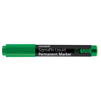 Marker permanent Monami SigmaFlo varf rotund de 2 mm verde Marker permanent Monami SigmaFlo varf rotund de 2 mm verde