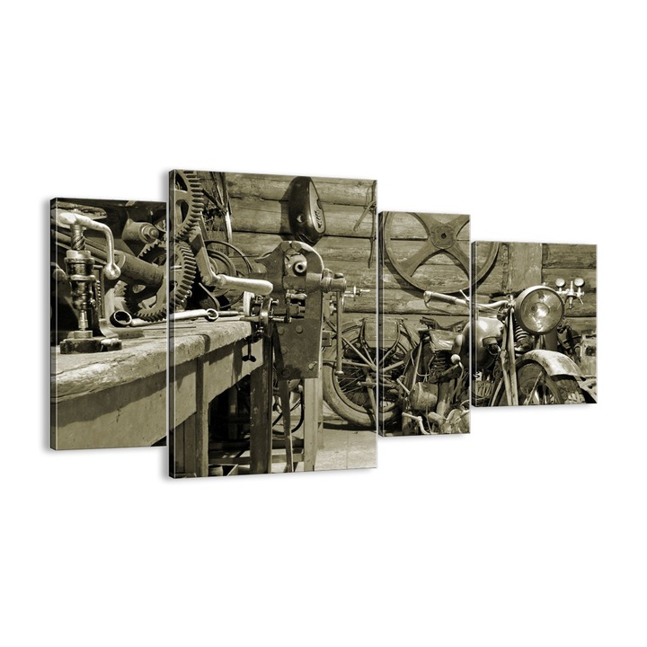 Tablou Canvas, 120x70 cm, Atelier De Motociclete, DL120x70-3519