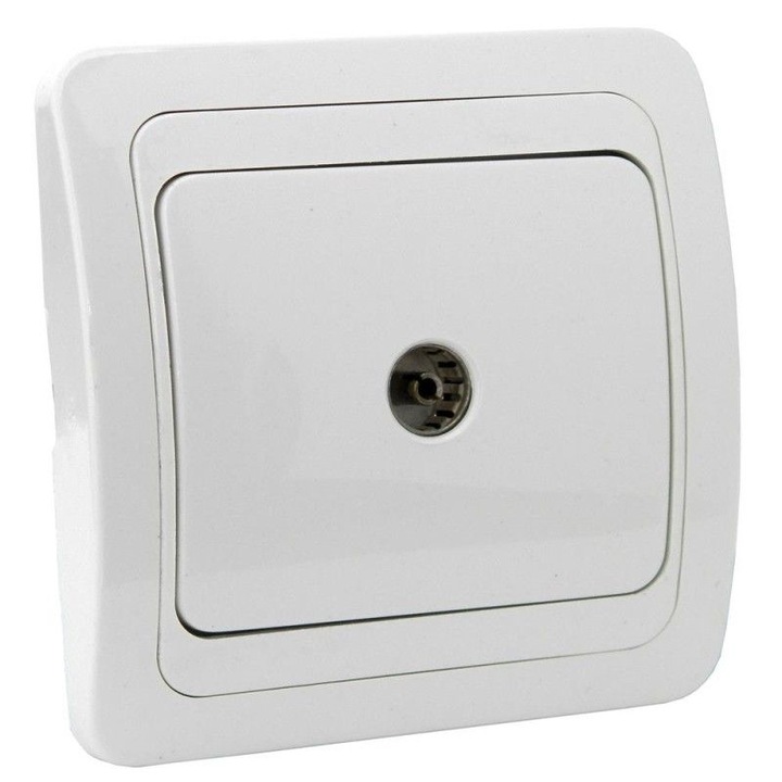 Обикновен Еко ТВ контакт, вкопан, бял