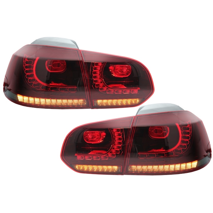 Задни светлини Full LED, подходящи за VW Golf 6 VI 2008-2013 R20 Дизайн Red Череша с последователни Динамичен Въртящи се светлини LHD и RHD